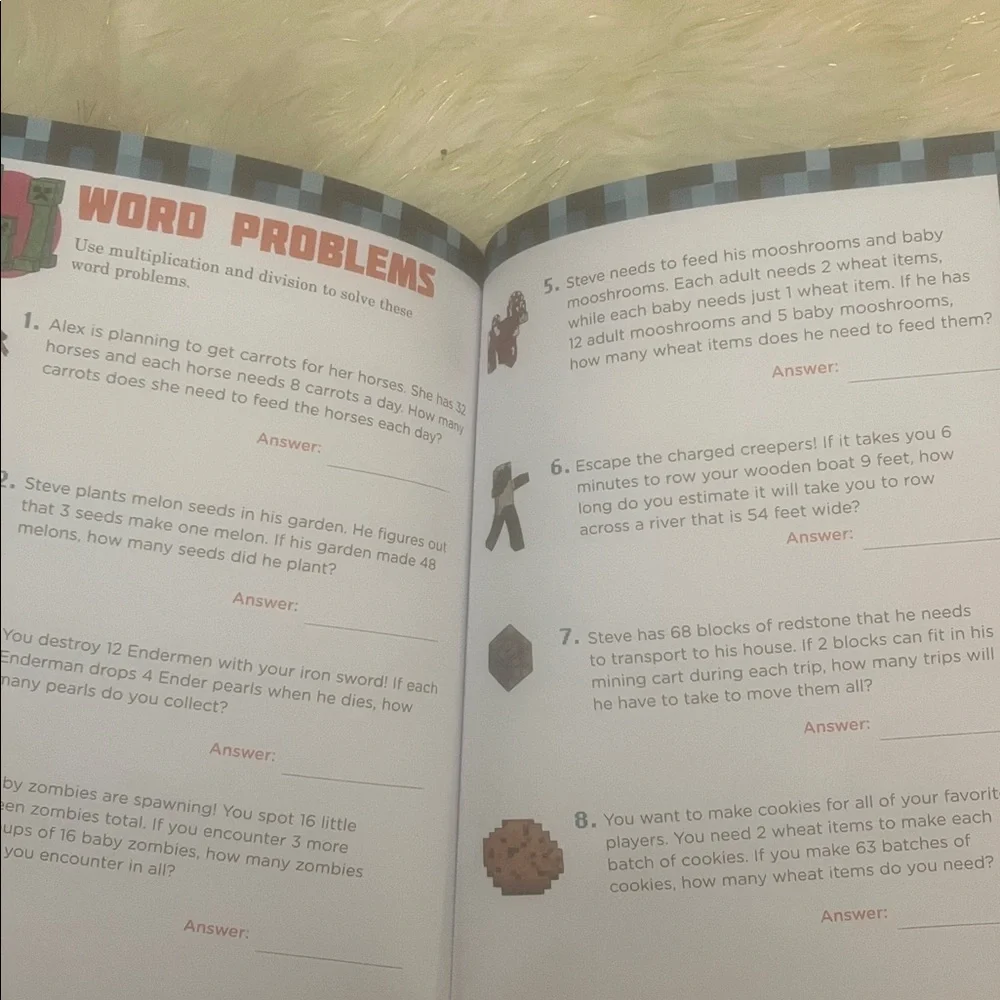 Minecraft Math Workbook - Picture 4 of 4